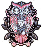 Wholesale JUMBO DIAMOND SUGAR OWL 9 INCH PATCH (Sold by the piece)